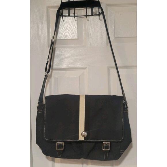 COACH SIGNATURE VOYAGER BLACK CROSS BODY MESSENGER BAG AUTHENTIC - Picture 2 of 14